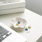 Ceramic Ring Dish, Jewelry Dish Holder, Small Trinket Tray Plate for Earrings Rings Necklaces Keys, for Mom Friend Sister (White Surface) - color: White Surface