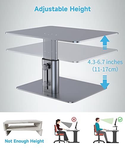BoYata Monitor Stand, Adjustable Monitor Riser Metal Computer Stand Compatible with TV, PC, Laptop, Computer, iMac, and All Screen Display-Space Grey - color: Space Grey