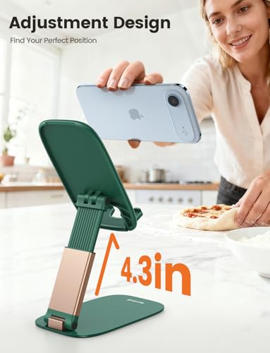 Lamicall Ultra-Thin Cell Phone Holder, Green Office Desk Accessories for iPhone Stand, Gifts for Valentine Teen Boys Girls Adults Women Men Grandkids, Workspace Desk Organizer, Green Office Decor - color: Green