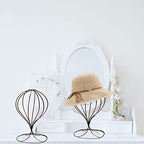 Mydio 2 Pieces Modern Metal Hat Stands Durable Stable Metal-Hat Cap Rack Wigs Holder, Metale (Brown) - color: Brown