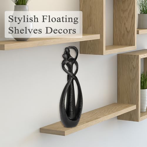 Trycooling Kissing Lovers Statue Abstract Sculpture Resin Statues for Home Decor Modern Home Office Desktop Shelf Bookshelf Decor (Black, Large) - color: Black, size: Large