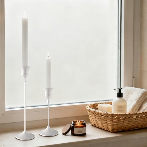 Candlestick Holders White, 9 Packs Taper Candle Holder for Candlesticks, Candle Sticks Holder Decor for Home Decor - color: White
