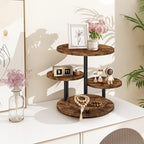 ELITEROO 4 Tier Round Cupcake Tower Stand for 50 Cupcakes, 360° Rotating Wood Cake Stand with Tiered Trays, Farmhouse Cookie Stand for Dessert Table Display for Wedding Birthday Baby Shower Tea Party
