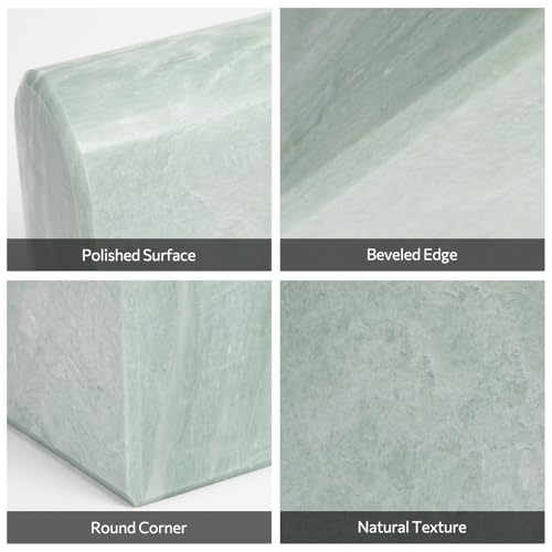 Luxury Marble Bookends for Shelves, 13LB Heavy Duty Marble Book Ends for Heavy Books, Stone Bookends Decorative, Polished, Light Green Arch, Set of 2 - color: Light Green, size: 2.5×4.7×5.7 Inch