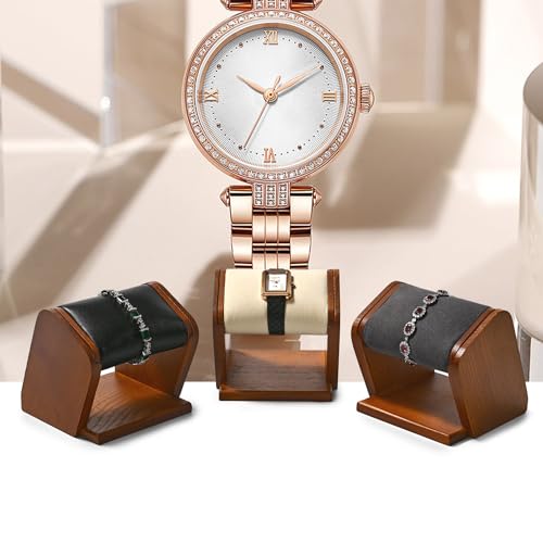 Oirlv Solid Wood Single Watch Display Stand Creamy White Watch Holder for Men and Women - color: Creamy-white
