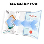 NIUBEE Slanted Back Acrylic Sign Holder 8.5 x 11 Inches, Clear Plastic Sign Holder Paper Display Table Stand for Office, Store, Restaurant (3 Pack)