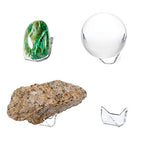 Hipiwe 5 Packs Acrylic Triangle Display Holder - Display Easel Stands for Geodes Rock Mineral Agate Fossil Coral, Clear Plastic Display Stands for Small Collectibles, Small - size: Small