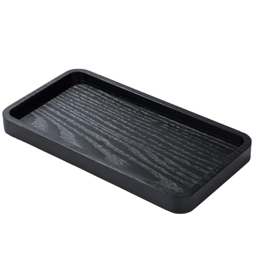 Wooden Bathroom Vanity Tray, 9.9" Small Bathroom Tray for Home Décor, Countertop Display, Jewelry Organizer, Candle Holder, Wooden Tray for Kitchen Counter，One-piece Red Oak Wood Cutting (9.9" x 5") - size: 9.8" x 5.1" x 0.8"