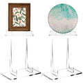 RattanView 2 Pcs Acrylic Book Stand, Clear Easel Stand for Display, Acrylic Plate Picture Frame Display Holder for Picture Book Decorative Plate Platter Photo(6 x 4 x 5.5 Inch) - size: 6 x 4 x 5.5 Inch