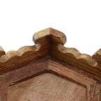 Wooden Display Stand Base 4.65" x 1.38" Hexagonal Wood Carved Pedestal Oriental Style Home Decoration for Vase, Flower Pots, Teapot, Table Lamp, Fishbowl - style: Hexagonal
