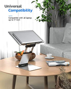 Nulaxy Laptop Stand, Ergonomic Sit to Stand Laptop Holder Convertor, Adjustable Height from 2.1" to 13.8", Supports up to 22lbs, Compatible with MacBook, All Laptops Tablets 11-17" - Silver - color: C-Silver