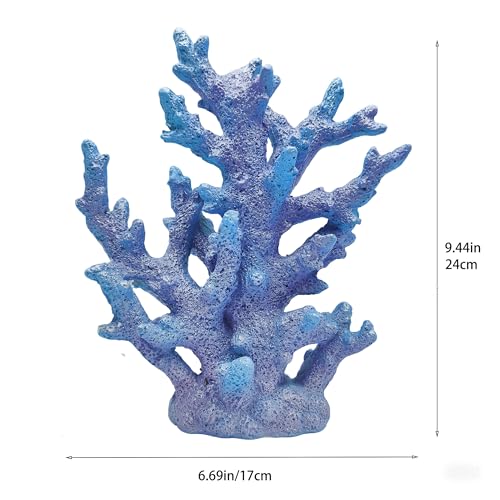 Etlemonde Beach Coastal Decor Coral Reef Home Decor Coral Statue Sculpture Home,Desk,Bathroom,Desktop Shelf Statue,Marine Themed Gifts (Gradual Blue Coral) - color: Gradual Blue Coral
