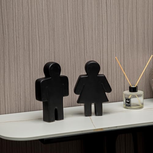 Defined Deco Ceramics Figures Decorative Objects, Funny Bathroom Decor for Shelves, Cute Modern Black Bookshelf Decor
