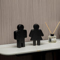 Defined Deco Ceramics Figures Decorative Objects, Funny Bathroom Decor for Shelves, Cute Modern Black Bookshelf Decor