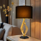 Sculptural Table Lamp Set of 2 with USB Ports For Living Room, Gold Leaf Finish Farmhouse Bedside Lamps with S Cluster Pull Chains Switch for Bedroom, Rustic Nightstand Lamp for Office, Hotel, Bar - size: 26 inches Gold Leaf -029