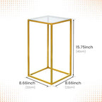 YALLOVE 2 Pack 15.75 Inch Gold Wedding Flower Stand Metal Vase Column Stand Geometric Centerpiece Vase for Home Party Wedding Decorations, Rectangular Flower Display Rack - size: 15.75 Inch