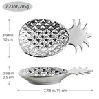 Chic Soap Dish, Pineapple Shape, Fluted Design, Decorative Ceramic Tray(Silver) - color: Silver