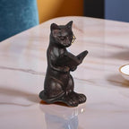 Young's Inc. Cat Figurine - Cute Cat Statue - Whimsical Cat Decor for Cat Lovers - Cat Collectibles and Meditation Decor - Cat with Eye Glasses - 4'' L X 3'' W X 5'' H - style: Sitting Up