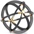 7" Metal Sphere Decor, Metal Coffee Table Decor Sculpture - Black & Gold, Abstract Tabletop Decorative Ball for Home, Decorative Balls for Centerpiece Bowls