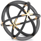 7" Metal Sphere Decor, Metal Coffee Table Decor Sculpture - Black & Gold, Abstract Tabletop Decorative Ball for Home, Decorative Balls for Centerpiece Bowls