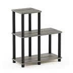 FURINNO Turn-N-Tube Accent Decorative Shelf, French Oak Grey/Black - color: French Oak/Black