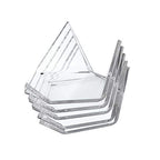 Hipiwe 5 Packs Acrylic Triangle Display Holder - Display Easel Stands for Geodes Rock Mineral Agate Fossil Coral, Clear Plastic Display Stands for Small Collectibles, Big - size: Large