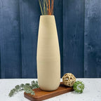 Hosley 16 in High Brown Metal Vase, Ideal for Dried Flowers Gift for Floral Arrangements Wedding Home Spa Votive Candle Gardens - color: Brown 1