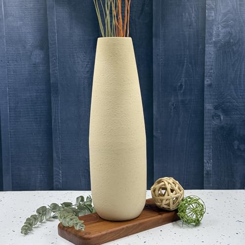 Hosley 16 in High Brown Metal Vase, Ideal for Dried Flowers Gift for Floral Arrangements Wedding Home Spa Votive Candle Gardens - color: Brown 1