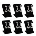 MOOCA 6 Black Velvet Earring Stand Showcase Displays Earring Jewelry Display Stands, 3 1/4 in H, Black Velvet - color: Black Velvet, Regular