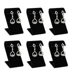 MOOCA 6 Black Velvet Earring Stand Showcase Displays Earring Jewelry Display Stands, 3 1/4 in H, Black Velvet - color: Black Velvet, Regular