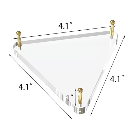 Acrylic Ball Holder 3-Pack, Small Size for Baseball, Softball & Golf Ball; Medium & Large Size for Basketball, Soccer, Volleyball; Horizontal Size for Rugby and Football - style: Triangle Gold - 4.1 x 3.6 inch