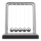 SEVNPRIME 5 Large Beads Newton's Cradle Balance Balls Desk Toys Office Decorations with Black Wooden Base Desk Balance Balls Fun Science Physics Toys for Office/Bedroom/Living Room