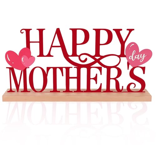COCHIE Metal Happy Mother's Day Sign, Mothers Day Decorations for Home, Shelf, Mantel, Indoor, Mothers Day Gifts for Mom from Daughter Son, Mother Day Table Top Party Decoration (Mother's Day) - style: Mother's Day