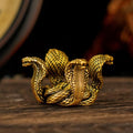 CHOVY 100% Solid Brass Four-Direction Snake Statue - Handcrafted Intertwined Serpent Sculpture, Vintage Mystical Collectible Art, Unique Gift for Mythology Lovers & Spiritual Seekers - style: Four Snakes