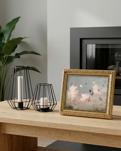 InSimSea Vintage Gold Framed Wall Art for Living Room, Butterfly Cloud Nursery Wall Decor, 8x10 inch Small Field Landscape Canvas Prints for Bedroom Shelf Gift, Home Farmhouse Decor - color: Butterfly Realm, size: 10"L x 8"W
