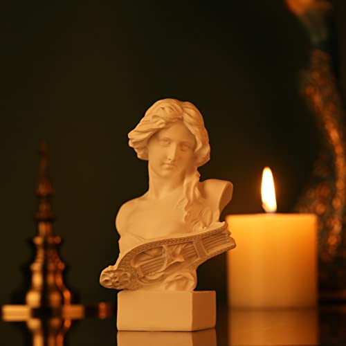6" H Greek Mythology Bust Statue Decor,Artemis Statues Roman Goddess Figurines,Used for Sketch Practice Aesthetics Statues and Sculptures and Indoor Filling Space for Living Room, Bedroom and Study - color: White, size: Small