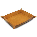 Londo Genuine Leather Tray Organizer - Practical Lightweight Water Resistant Computer Table Desk Storage Box for Wallets, Watches, Keys, Coins, Cell Phones and Office Equipment - color: Camel