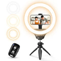 UBeesize 12" Desk Ring Light with Stand & Phone Holder - Adjustable Studio Light for Photography，Zoom Meetings, YouTube, TikTok, Live Streaming - style: Smart Touch Model