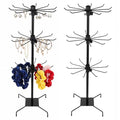 COMNICO 2 Pcs Retail Display Stand, 3-Tier Rotating Rack Black Metal Necklace and Bracelet Organizer Jewelry Stand Heavy Duty Adjustable Countertop Stands for Retail Earring Keychains Jewelry