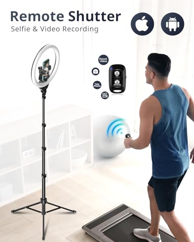 UBeesize 12'' LED Ring Light with 62'' Tripod Stand, Selfie Ring Light for Video Recording, Live Streaming, TikTok & YouTube, Compatible with iPhone & Android (Black) - color: Black, size: 12-in
