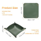 HARFINGTON 4pcs PU Leather Valet Tray Unisex Folding Small Catchall Tray Portable Entryway Table Tray Nightstand Bedside Desk Tray for Key Wallet Watch Coin Jewelry Dice, Green - color: Green