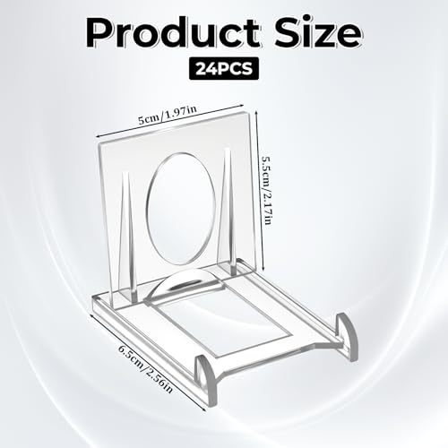 24pcs Acrylic Book Stands for Display Adjustable Book Display Stand Clear Acrylic Handbag Stand Holder for Wallet Purse Bag Small Easel Jewelry Displays Organizer for Party Wedding Home Decor Birthday