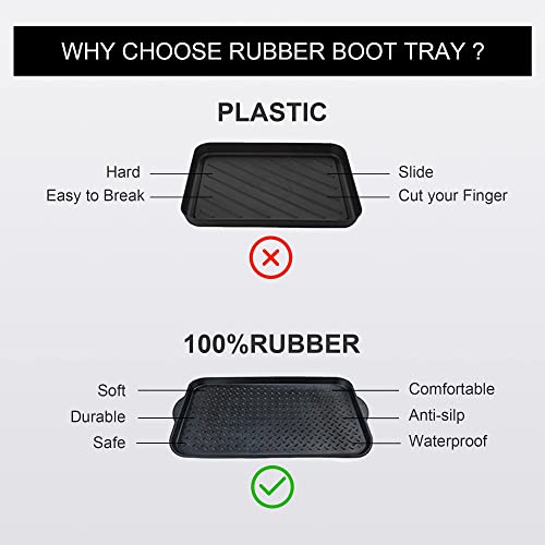 Matace 3 Pack Rubber Small Boot Tray for Entryway,Boot Mat,Shoe Tray,Shoe Mat for Indoor and Outdoor Use, 27.95"x 15.74" (Pack of 3) - size: 29.5"L x 15.7"W x 1.2"Th (Pack of 3)