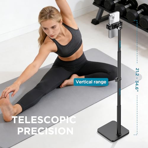 InnoGear Overhead Phone Mount, Heavy Duty Aluminum Phone Stand Tabletop Cooking Tripod for Desk Flexible Cell Phone Holder for Live Streaming, Meeting, Cooking, Recording