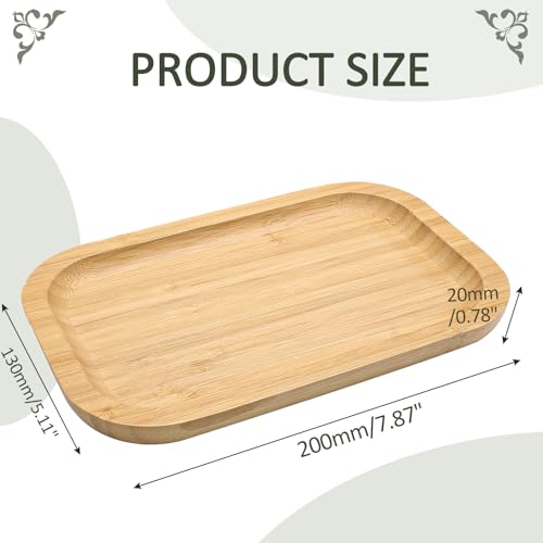 Jiozermi 7.87" Bamboo Serving Tray Tea Serving Tray Bamboo Vanity Tray Counter Tray Bathroom Tray Kitchen Sink Tray Bamboo Tray for Perfume Tea Food Candles - size: 7.87"*5.11"（L*W）
