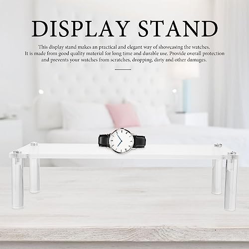 iplusmile Clear Acrylic Jewelry Stand 7.87X3.14X1.96In Single-Tier Display Organizer for Bracelets Watches and Accessories Compact Home Decor Display Shelf Riser