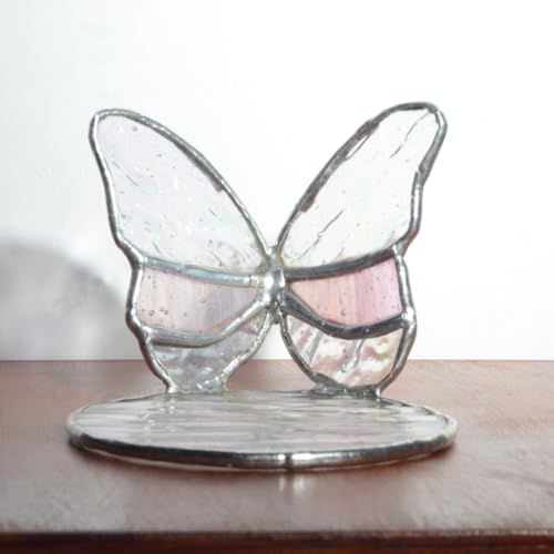 Handmade Stained Glass Candle Holder - Elegant Gift for Mom, Wife, Valentine's Day, Mother's Day, Christmas, Birthday, Anniversary, Thanksgiving, Graduation & Housewarming (Butterfly) - color: Butterfly