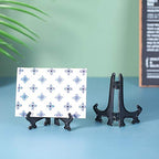 Artliving 4" Black Plastic Stand Cookie Holder Display Stand Place Card Holder Display Easels at Weddings, Birthday Party(24 Pack) - color: Black, size: 4inch(24piece)