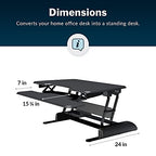 Vari - VariDesk Essential 36 - Two-Tier Standing Desk Converter for Monitor & Accessories - Height Adjustable Sit Stand Desk - Fully Assembled Monitor Riser for Home Office - 36" Wide, Black - size: Essential 36