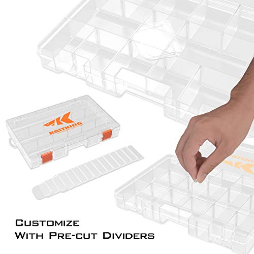 KastKing Tackle Boxes, Plastic Box, Plastic Storage Organizer Box with Removable Dividers - Fishing Tackle Storage - Box Organizer - 2 Packs /4 Packs Tackle Trays - Parts Box - color: Standard, size: 3600(4Pack)